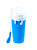 Slushy Maker Cup, DIY Magic Slushy Maker Squeeze Cup, Portable Smoothie Squeeze Cup For Juices, Milk And Ice Cream Make, Double Layers Silica Cup With Lid & Straw For Kids,Summer Beach Party Smoothie Squeeze Cup