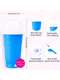 Slushy Maker Cup, DIY Magic Slushy Maker Squeeze Cup, Portable Smoothie Squeeze Cup For Juices, Milk And Ice Cream Make, Double Layers Silica Cup With Lid & Straw For Kids,Summer Beach Party Smoothie Squeeze Cup