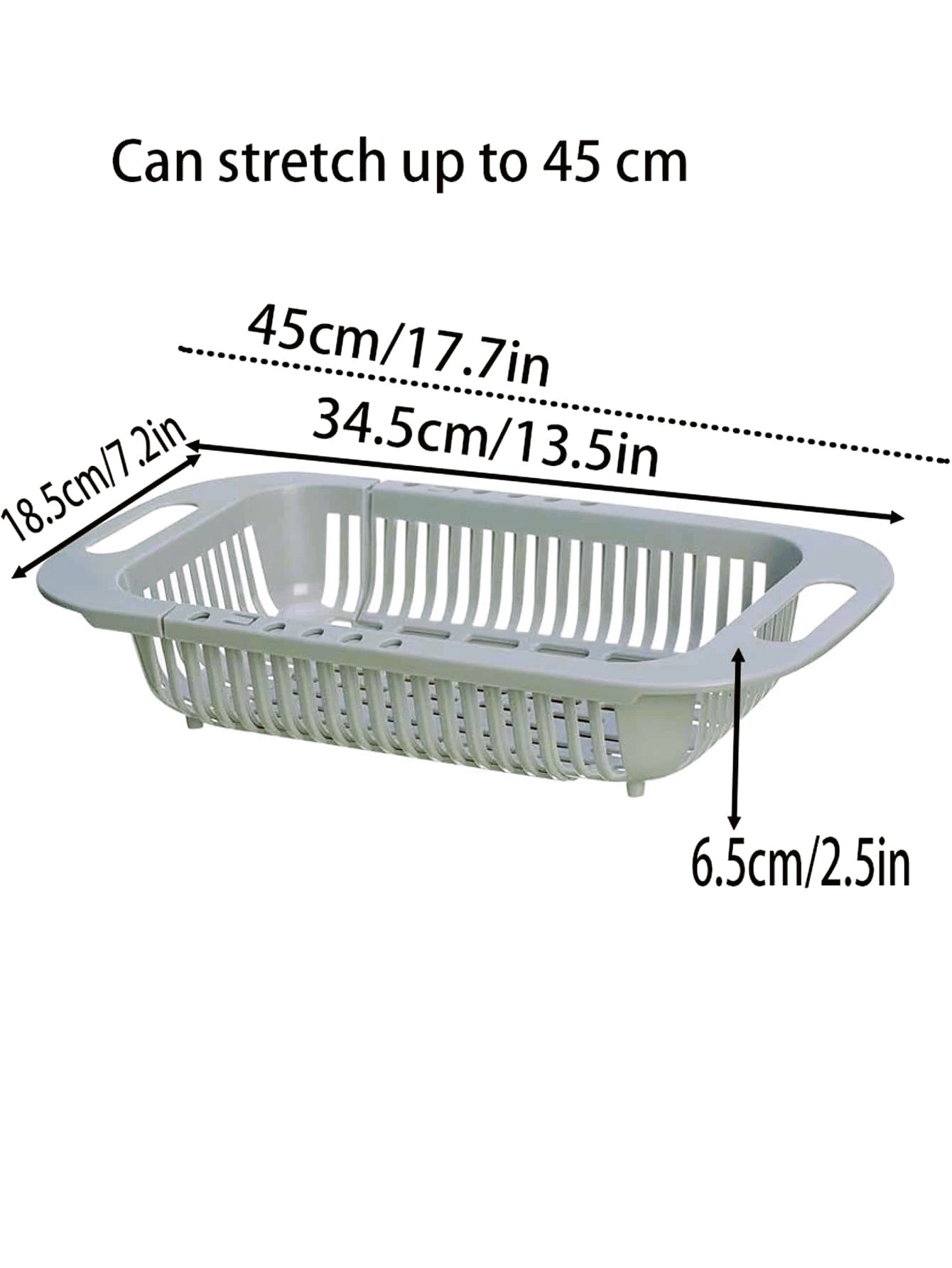 Adjustable Drain Basket, Modern Grey Plastic Fruit And Vegetable Drain Basket For Kitchen,Dish Drying Rack Black, Adjustable Stainless Steel Drainer Basket Drain Tray for Dish Vegetable Fruit