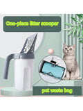 Cat Litter Scoop,Cat Litter Scooper,Pet Litter Scoop, All-In-One Design, Pet Cleaning Tool , All In One Cat Litter Scoop,All-In-One Detachable Plastic Cat Litter Scoop With Fragrant Waste Bag, Portable