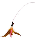 Feather Decor Cat Teaser Stick ,Cat Feather Toys, Interactive Cat Toys Kitten Toys, Elasticity Cat Wand Toy and Feathers Refills, Cat Toys for Indoor Cats Kitten Play Chase