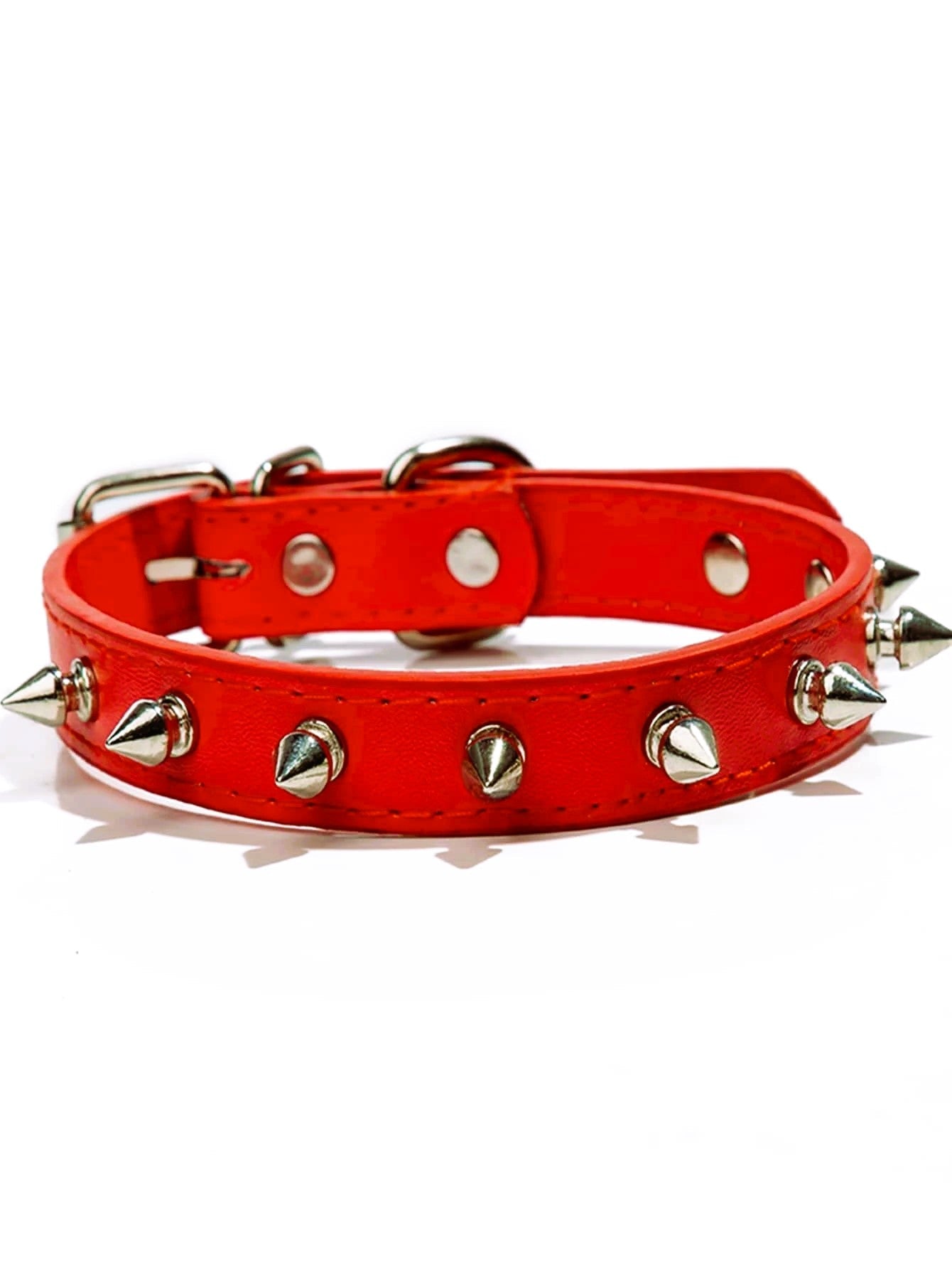 Dog Neck Collar ,Pet Collar ,Pet Silver Studded Decor Choker Necklace,
