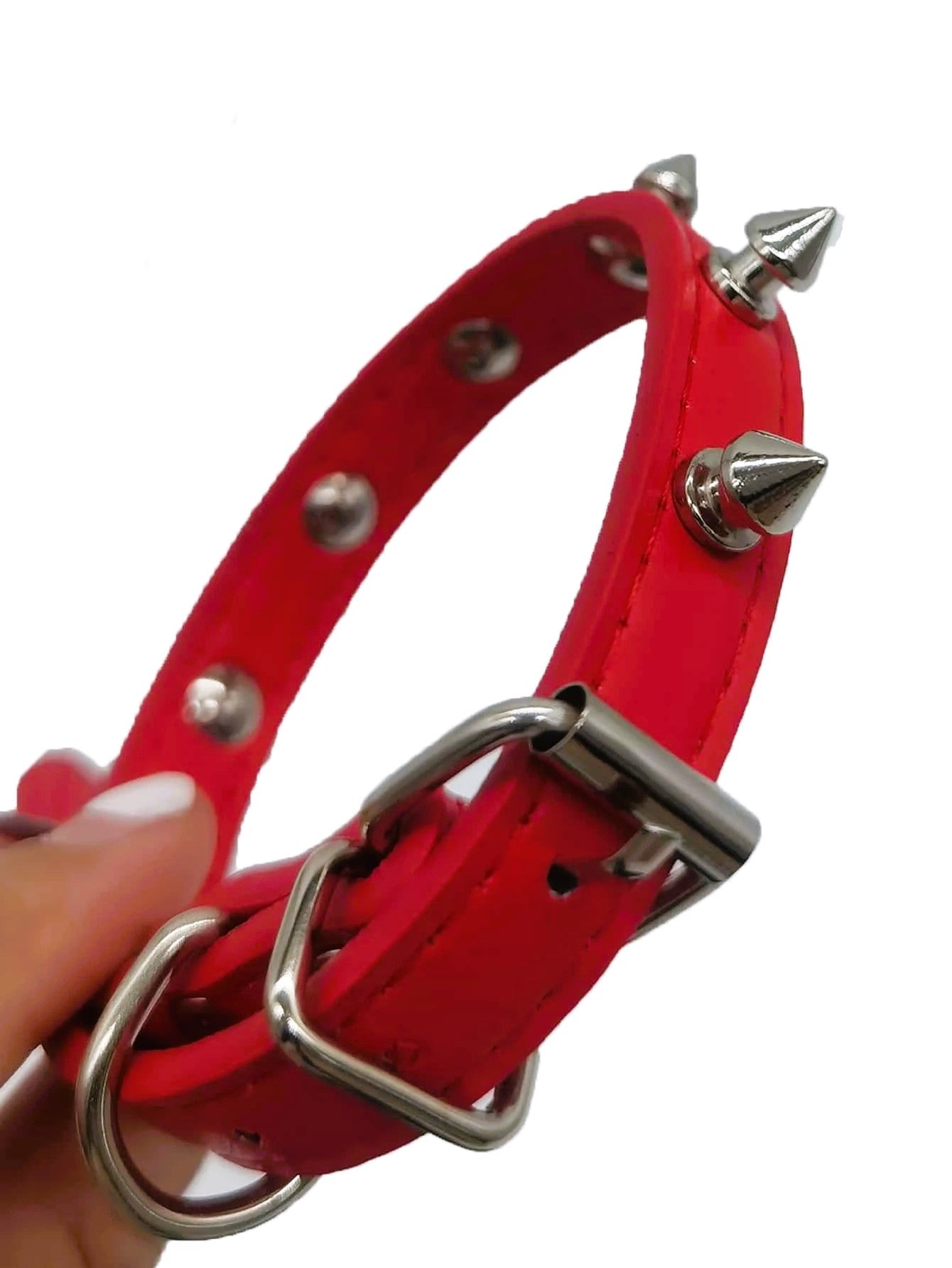 Dog Neck Collar ,Pet Collar ,Pet Silver Studded Decor Choker Necklace,