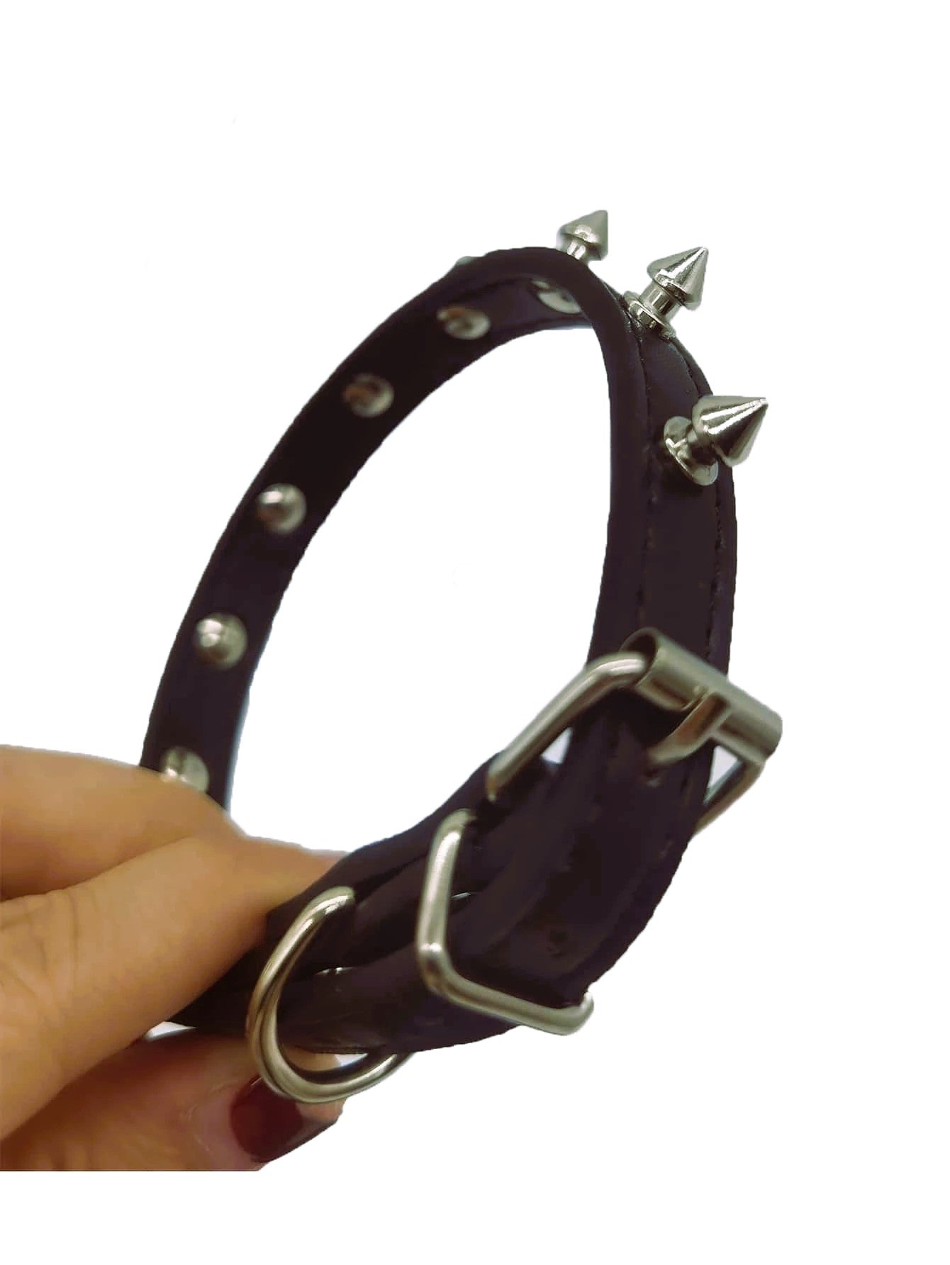 Dog Neck Collar ,Pet Collar ,Pet Silver Studded Decor Choker Necklace,