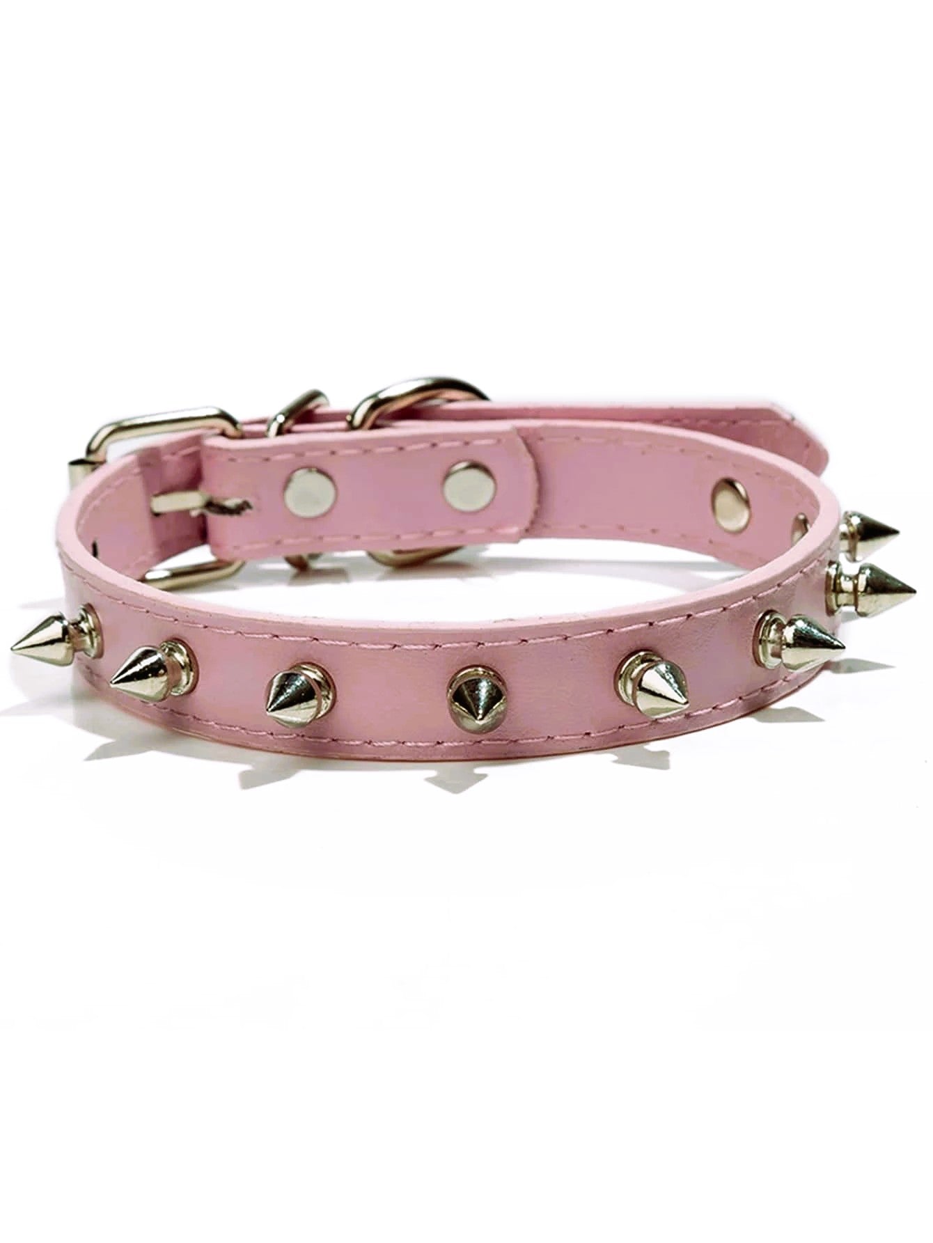 Dog Neck Collar ,Pet Collar ,Pet Silver Studded Decor Choker Necklace,