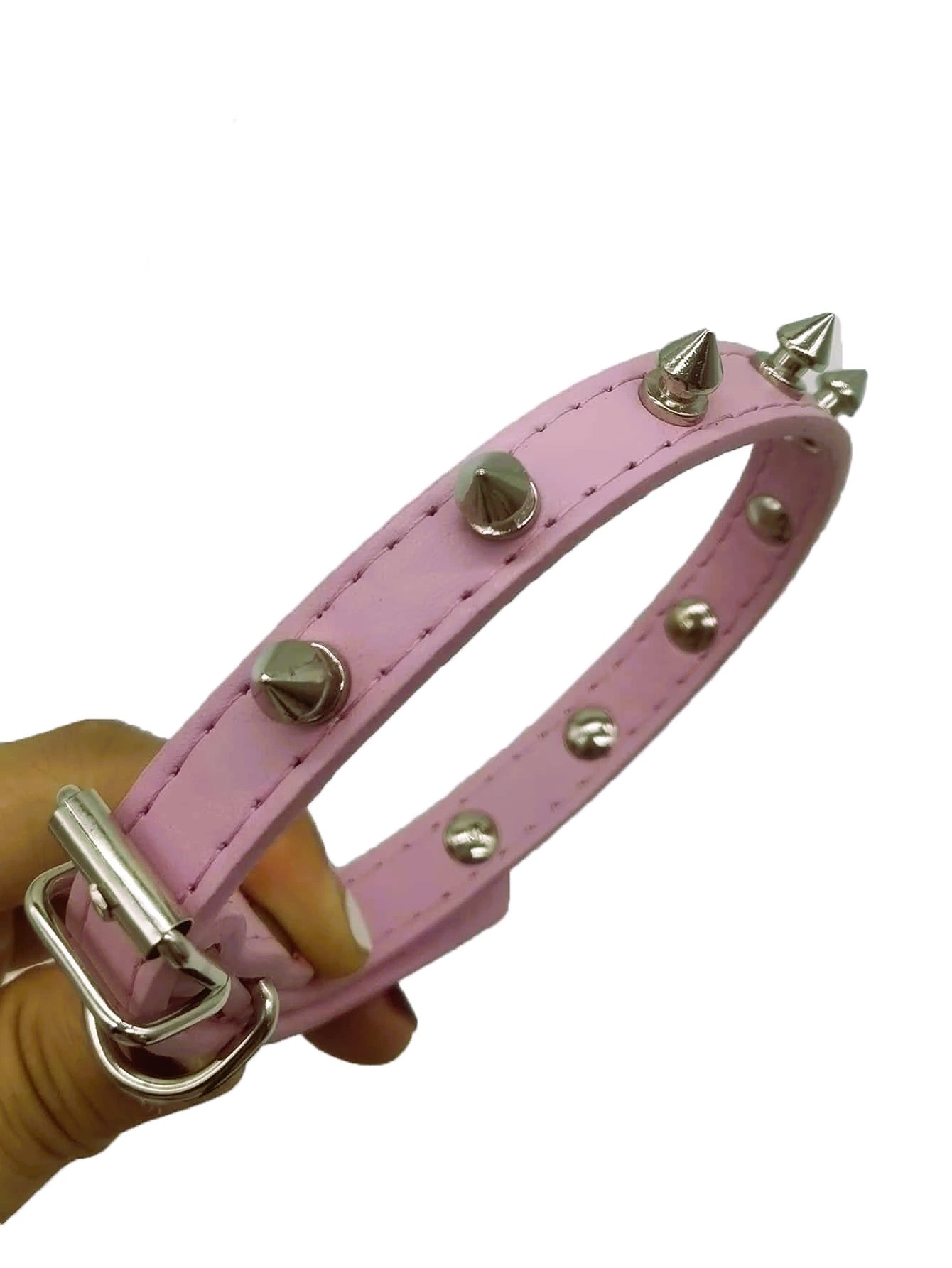 Dog Neck Collar ,Pet Collar ,Pet Silver Studded Decor Choker Necklace,