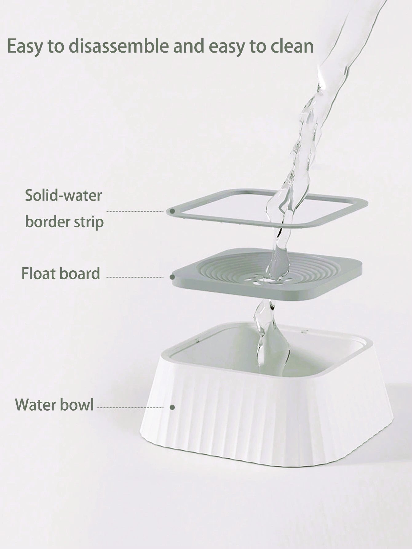 Pet Water Bowl , Dog and Cat Water Bowl,White Pet Float Bowl Non-Spill Water Dispenser Cat/Dog Drinking Machine Pet Supplies,Dog Water Bowl Non Spill,  Pet Water Bowl No Drip Slow Water Feeder