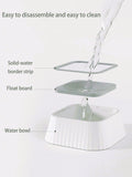 Pet Water Bowl , Dog and Cat Water Bowl,White Pet Float Bowl Non-Spill Water Dispenser Cat/Dog Drinking Machine Pet Supplies,Dog Water Bowl Non Spill,  Pet Water Bowl No Drip Slow Water Feeder