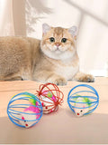 Cat Toys,Pet Toys,Colorful Caged Mice Relieve Boredom Fun And Fun Toy Set ,Keep Your Cat Entertained With Interactive Rolling Balls & Mouse Toys