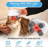 Handheld Pet Massager for Dogs and Cats , Electric Cat Massager Dog Massager with 4 Massage Heads , Dog Cat Head and Back Scratcher for Relieving Tight Muscles, Stress and Stiffness