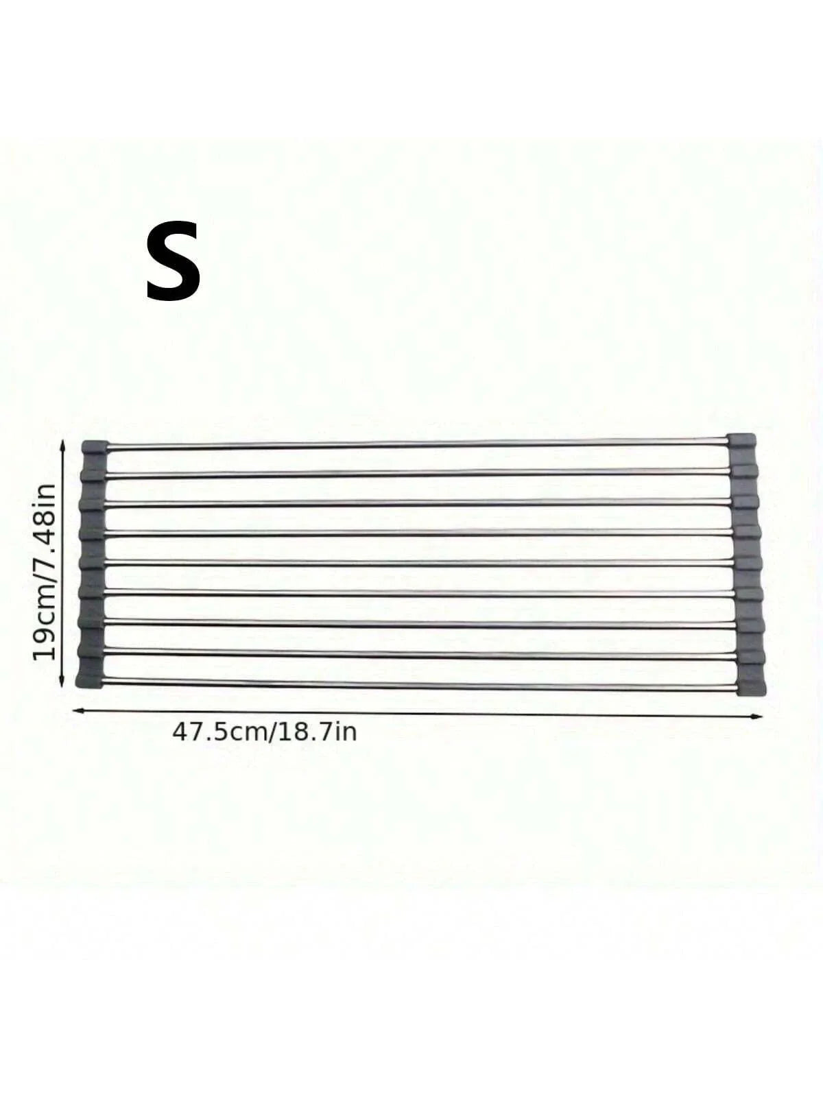 Dish Drainer Rack,Sink Dish Drainer Rack,Multifunctional Kitchen Sink Dish Drainer Rack , Foldable Stainless Steel Dish Drain Roll Up Rack,Expandable Roll Up Dish Drying Rack